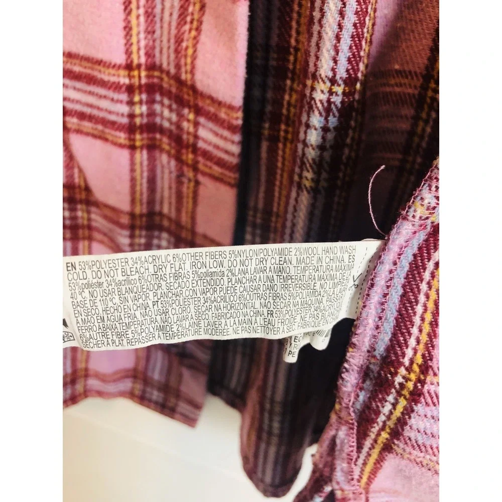 Forever 21 Plaid Jacket Women's S‎ Pink Button Down Outdoor Barn Chore